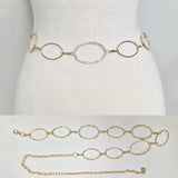Rhinestone Pave Oval Link Waist Chain Belt