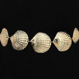 Textured Metal Seashell Link Waist Chain Belt