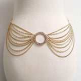 Ring Centered Multi Layered Waist Chain Belt