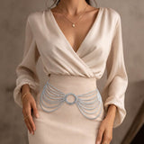 Ring Centered Multi Layered Waist Chain Belt