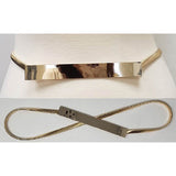 Sleek Metal Bar Buckle Accent Stretch Metal Belt