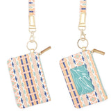 Boho Aztec Patterned ID Wallet Detachable Lanyard