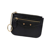 Slim Card Holder Wallet with Zipper Pocket and Heart Keyring
