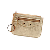 Slim Card Holder Wallet with Zipper Pocket and Heart Keyring