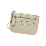 Slim Card Holder Wallet with Zipper Pocket and Heart Keyring