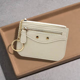 Slim Card Holder Wallet with Zipper Pocket and Heart Keyring