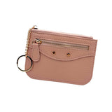 Slim Card Holder Wallet with Zipper Pocket and Heart Keyring