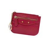 Slim Card Holder Wallet with Zipper Pocket and Heart Keyring