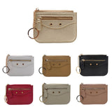 Slim Card Holder Wallet with Zipper Pocket and Heart Keyring
