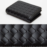 Faux Leather Basket Weave Fold Card Holder Wallet