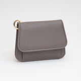 Faux Pebble Leather Compact Card Wallet Bag Charm