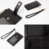 Faux Leather Weave Flat Wristlet Card / Coin Wallet