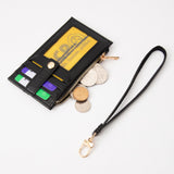 Faux Leather Weave Flat Wristlet Card / Coin Wallet
