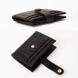 Faux Leather Classic Woven Card Holder Wallet