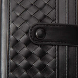 Faux Leather Classic Woven Card Holder Wallet