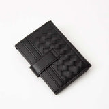 Faux Leather Classic Woven Card Holder Wallet