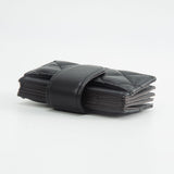 Quilted Faux Leather Snap Closure Card Holder Wallet