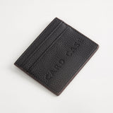 Textured Faux Leather Card Case Wallet