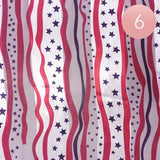 6PCS - Satin Striped American Flag Pattern Print Scarf