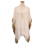 Animal Border Chiffon Kimono Poncho