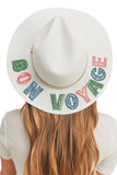 BON VOYAGE Sequin Letter Panama Hat
