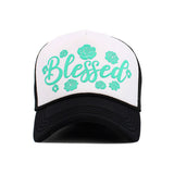 BLESSED Letter Foam Trucker Hat Mesh Cap