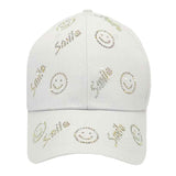 Bling Smile Message Smile Face Patterned Baseball Cap
