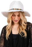 Braided Starfish Band Frayed Straw Summer Sun Hat