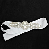 Bridal Crystal & Bead Ribbon Belt