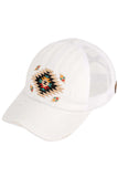 C.C Aztec Patch Distressed Pony Cap