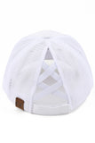 C.C BE YOURSELF Patch Criss-cross Pony Cap