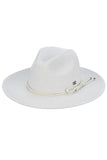 C.C Women's Leather String Rope Band Paper Panama Hat