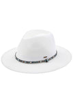 C.C Women's Multi Thread Rhinestone Trim Band Panama Hat
