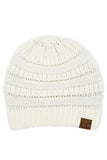 C.C Women's Ribbed Knit Solid Color Beanie