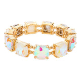 Women's Cushion Square Stone Stretch Evening Bracelet