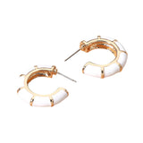 Enamel Bamboo Hoop Earrings