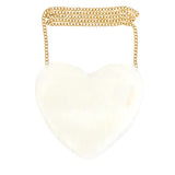 Faux Fur Heart Crossbody Bag