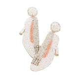 Felt Back Beaded Wedding Shoes Dangle Earrings