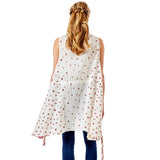 Flower Pattern Print Cover Up Vest