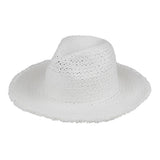 Frayed Solid Straw Sun Hat