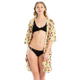 Fruit Print Cover Up Poncho Kimono