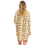 Fruit Print Cover Up Poncho Kimono