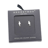 Secret Box Sterling Silver Dipped Lightning Bolt Earrings