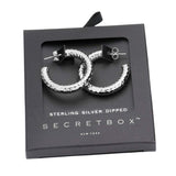 Secret Box Sterling Silver Dipped Textured Metal Earrings