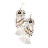 Multi Bead Sequin Parrot Tassel Earrings