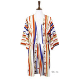 Multi Color Stripe Cover Up Kimono Poncho