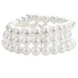 Multi Layered Pearl Stretch Bracelet