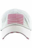 Women's American Flag Vintage Baseball Cap 4th of July