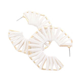 Raffia Wrapped Octagon Hoop Earrings