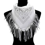 Women's Rhinestone Like Fringe Cowgirl Bandana Scarf